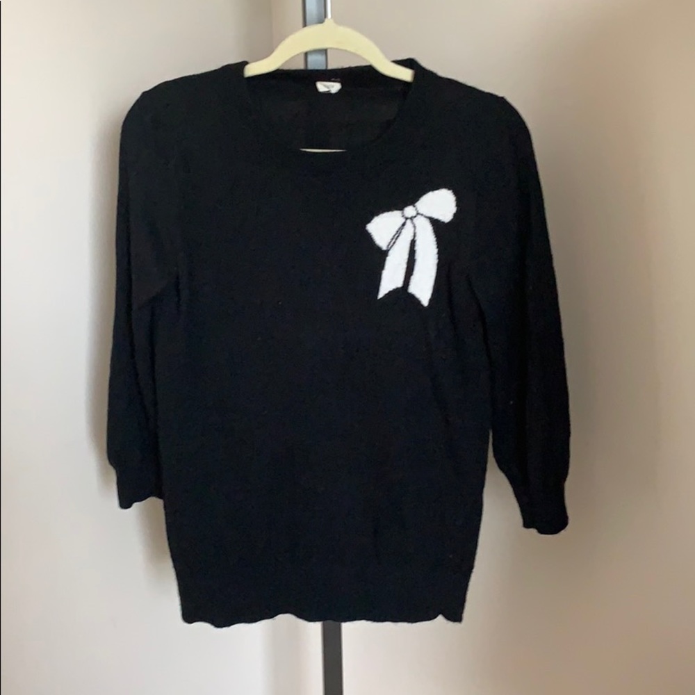 J. Crew black bow sweater